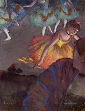  ballet Oil Painting - Ballerina and Lady with a Fan Impressionism ballet dancer Edgar Degas